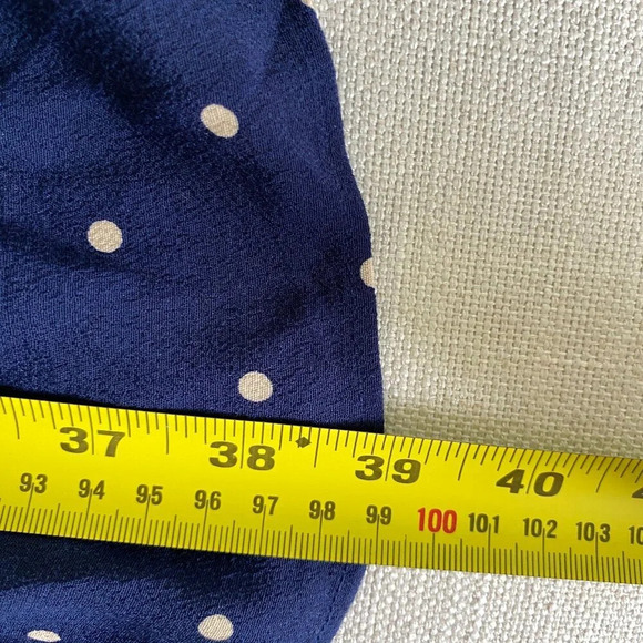 MADEWELL Blue and Cream Polka Dot Ruffle-Strap Button-Front Mini Dress Size 6 - Picture 11 of 14